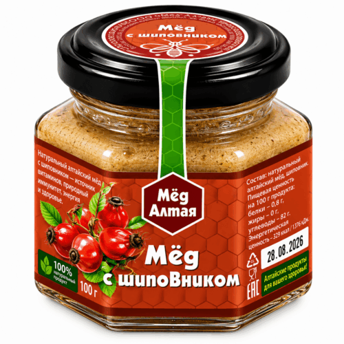 Мёд Алтайский с Шиповником 100 г